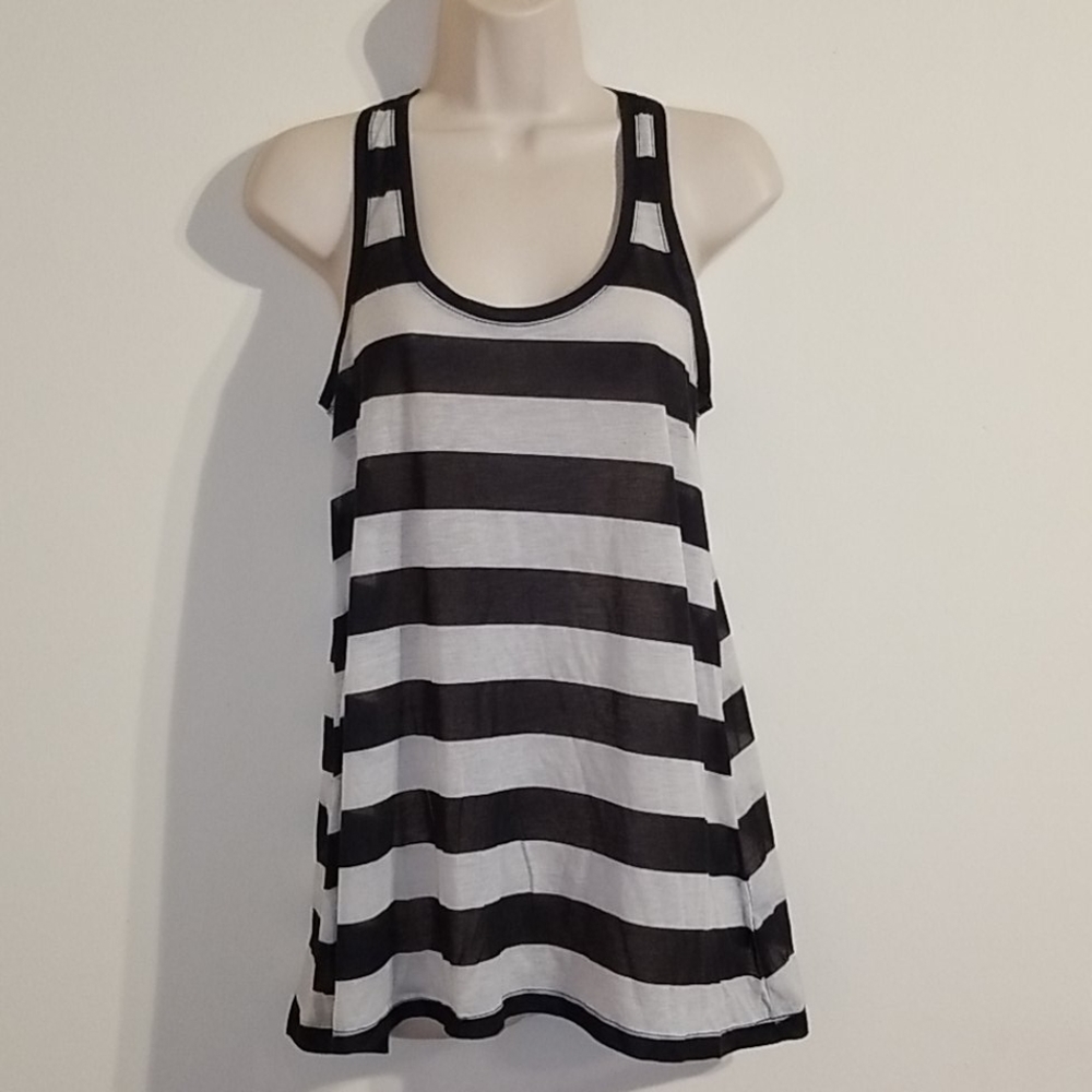Basic H&M black and white striped blouse.